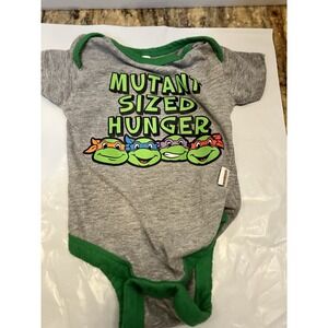 Vintage Baby Ninja Turtles One Piece Snap  Unisex Size 0-3 Teenage Mutant Ninja